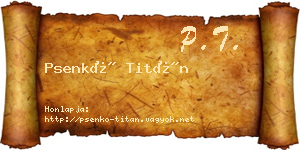 Psenkó Titán névjegykártya