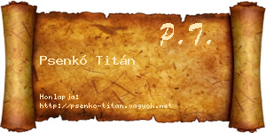 Psenkó Titán névjegykártya